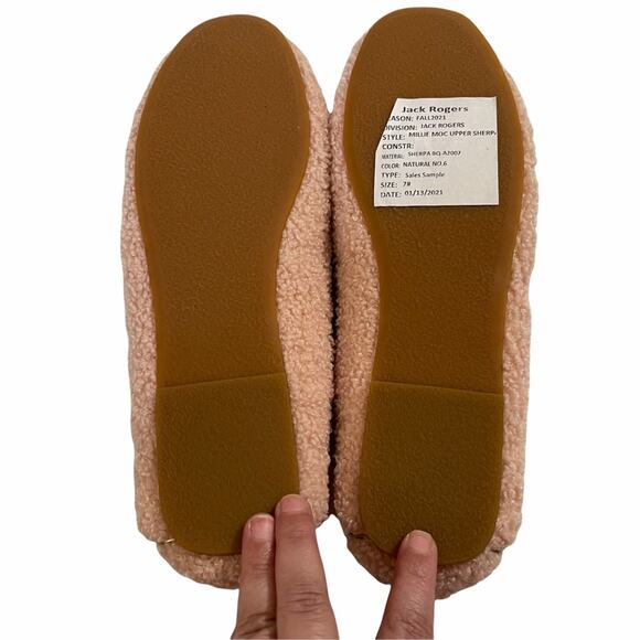 Jack Rogers Blush Pink Millie Sherpa Moccasins SAMPLE - Picture 4 of 6